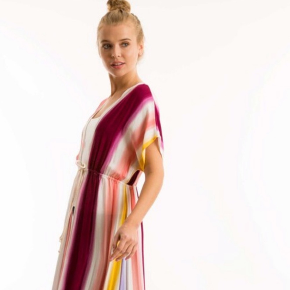 Striped Summer Tie Kimono - Picture 2 of 2